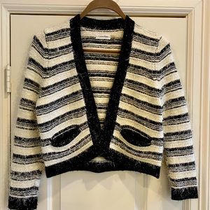 Black and White stripe cardigan sweater Size P